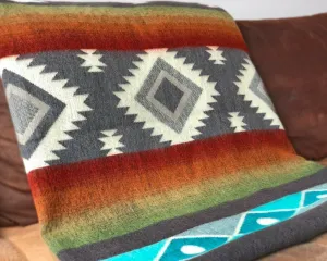 Uqi - Baby Alpaca Blanket - Extra Large - Aztec Southwest Pattern