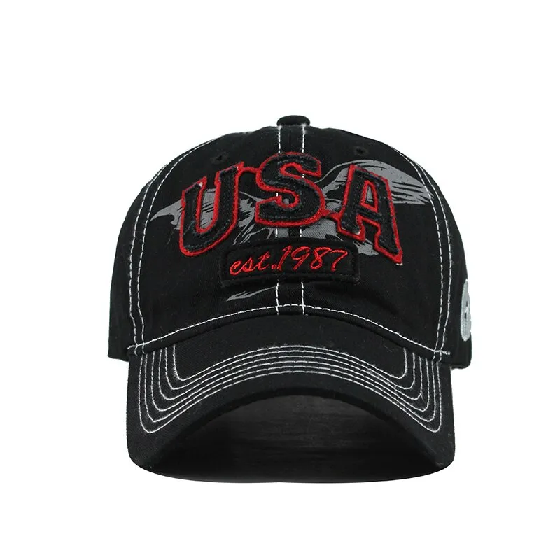 USA est 1987 Vintage Snapback Baseball Cap