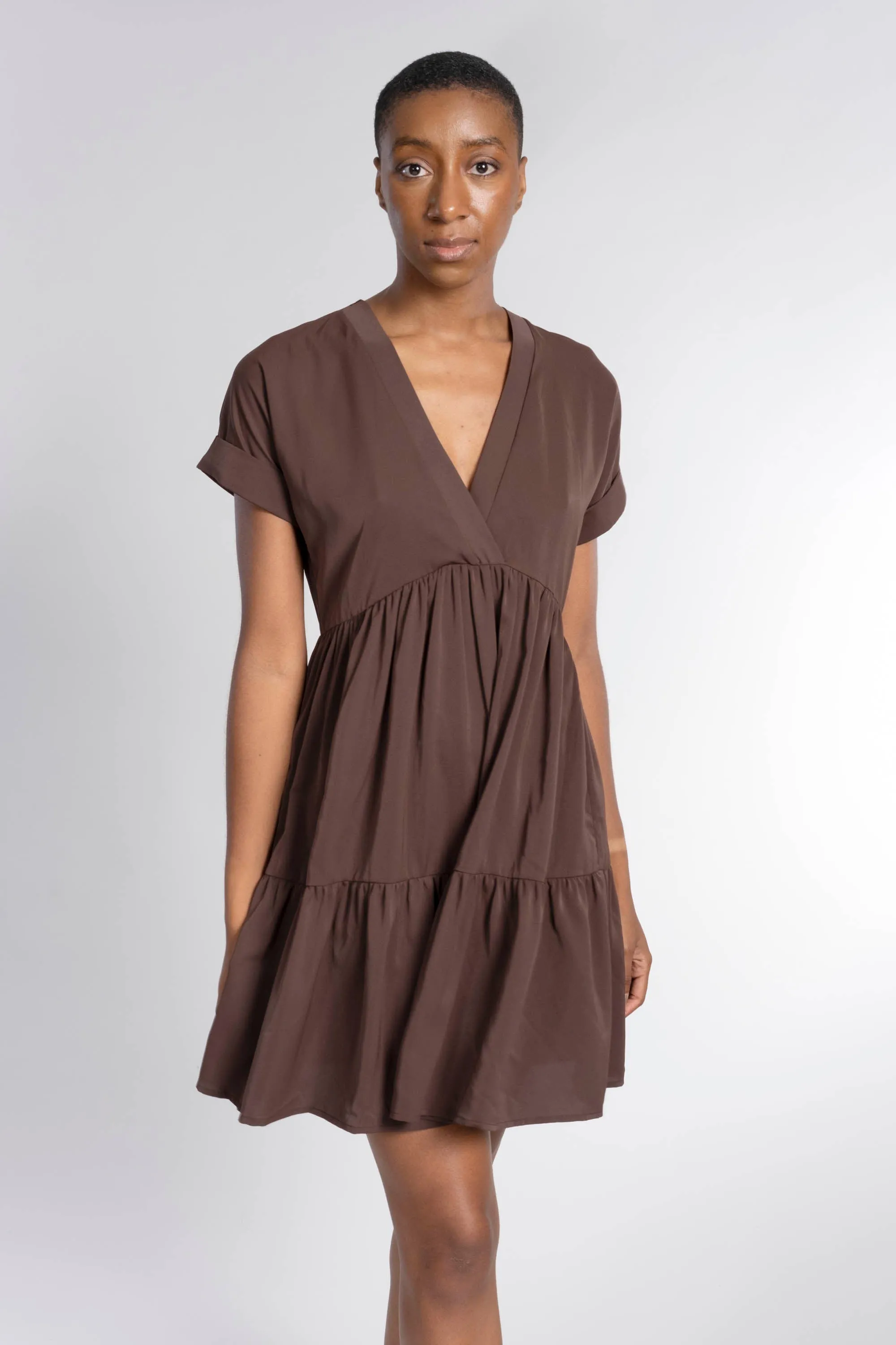 V NECK TIER DRESS