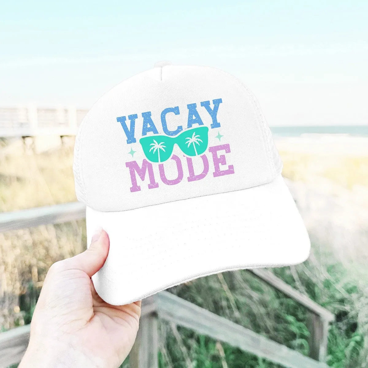 Vacay Mode White Trucker Hat (Ships in 1-2 Weeks)