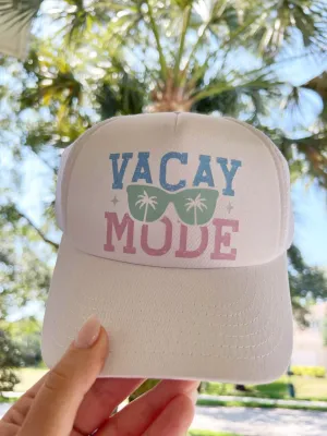 Vacay Mode White Trucker Hat (Ships in 1-2 Weeks)