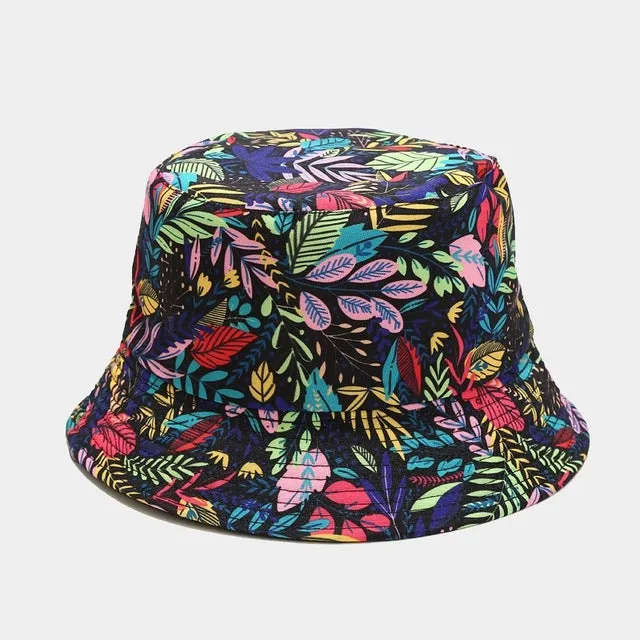 Vintage Bucket Hat Women Summer Sun Hats Reversible Fisherman Hat