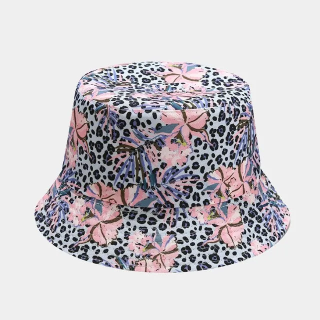 Vintage Bucket Hat Women Summer Sun Hats Reversible Fisherman Hat