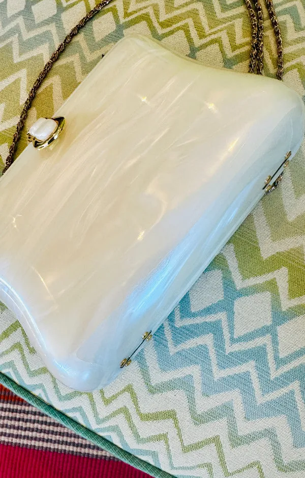 Vintage Lucite Pearl Marbolized Purse