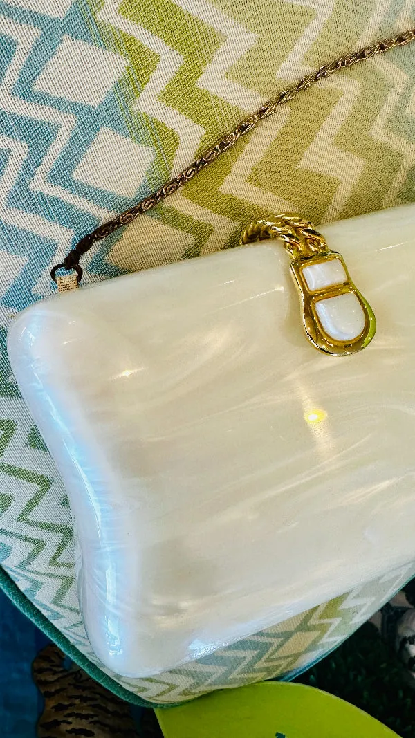 Vintage Lucite Pearl Marbolized Purse