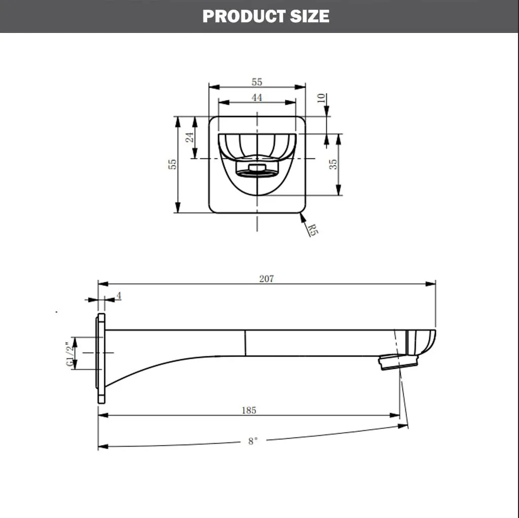 VIVA Bath Spout Black - BT-205B