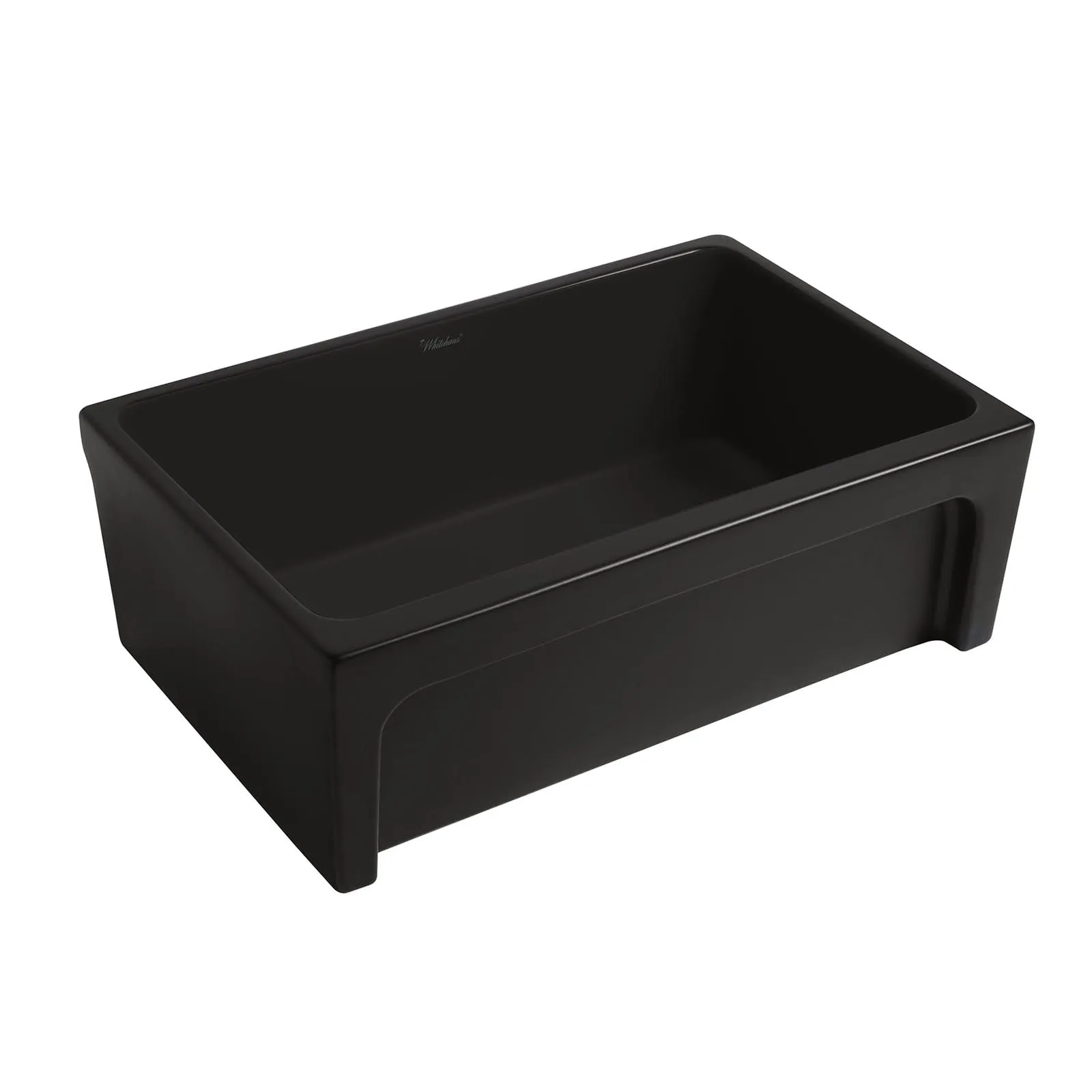 Whitehaus WHQ5530-M-BLACK Glencove 30" Reversible Matte Kitchen Fireclay Sink