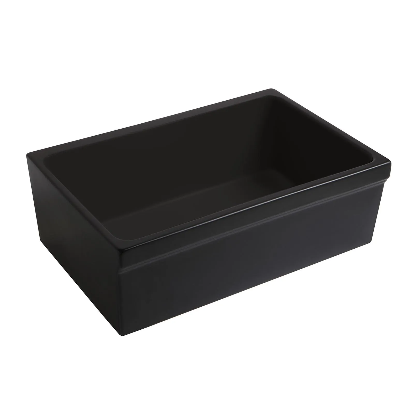 Whitehaus WHQ5530-M-BLACK Glencove 30" Reversible Matte Kitchen Fireclay Sink