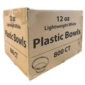 *WHOLESALE* 12 oz. Disposable and Lightweight White Dessert Bowls | 800 ct/case