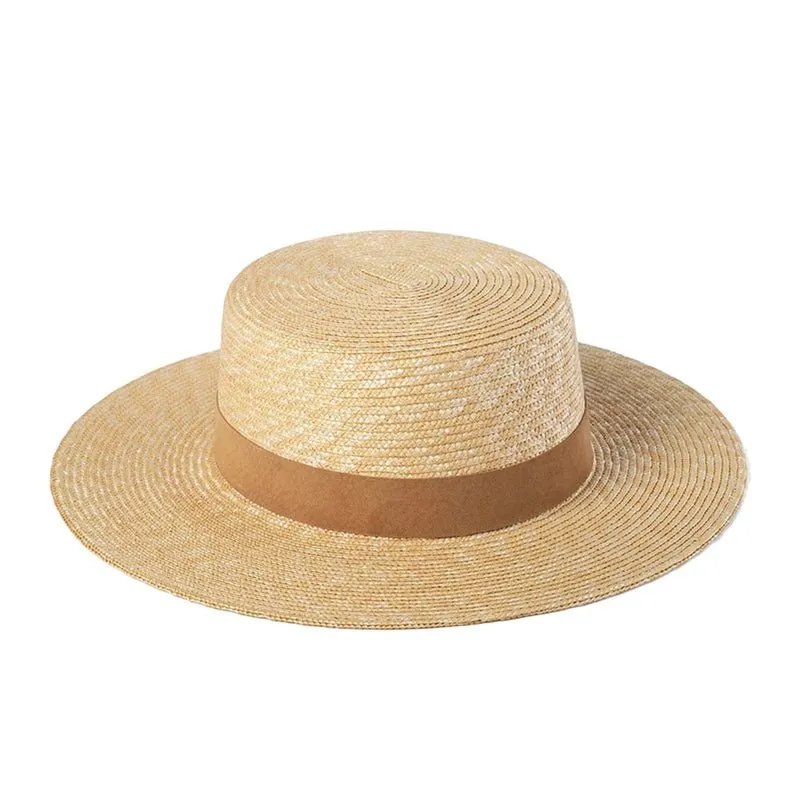 Womens Sun Hat With Tan Ribbon