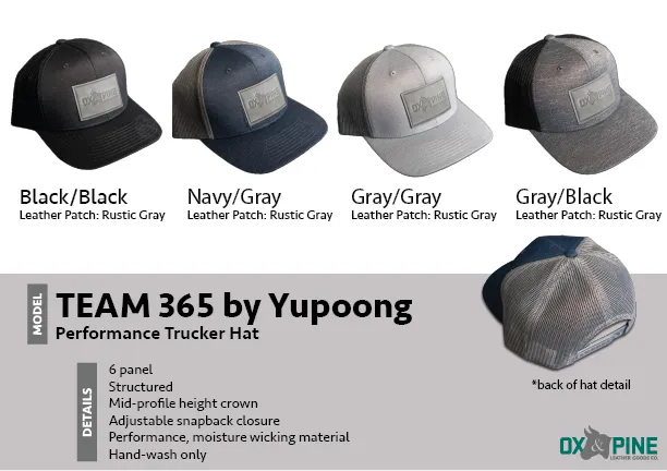 Your Logo on a Leather Patch Performance Style Trucker Hat